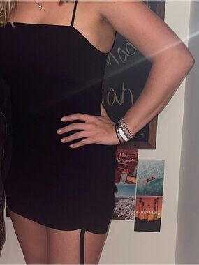 Zara Black Spaghetti-Strap Mini Dress
